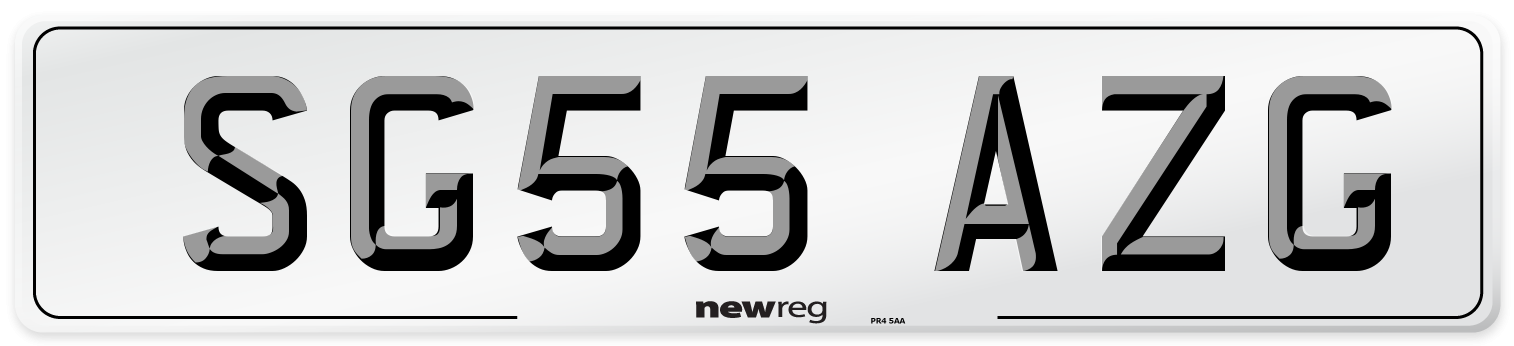 SG55 AZG Number Plate from New Reg